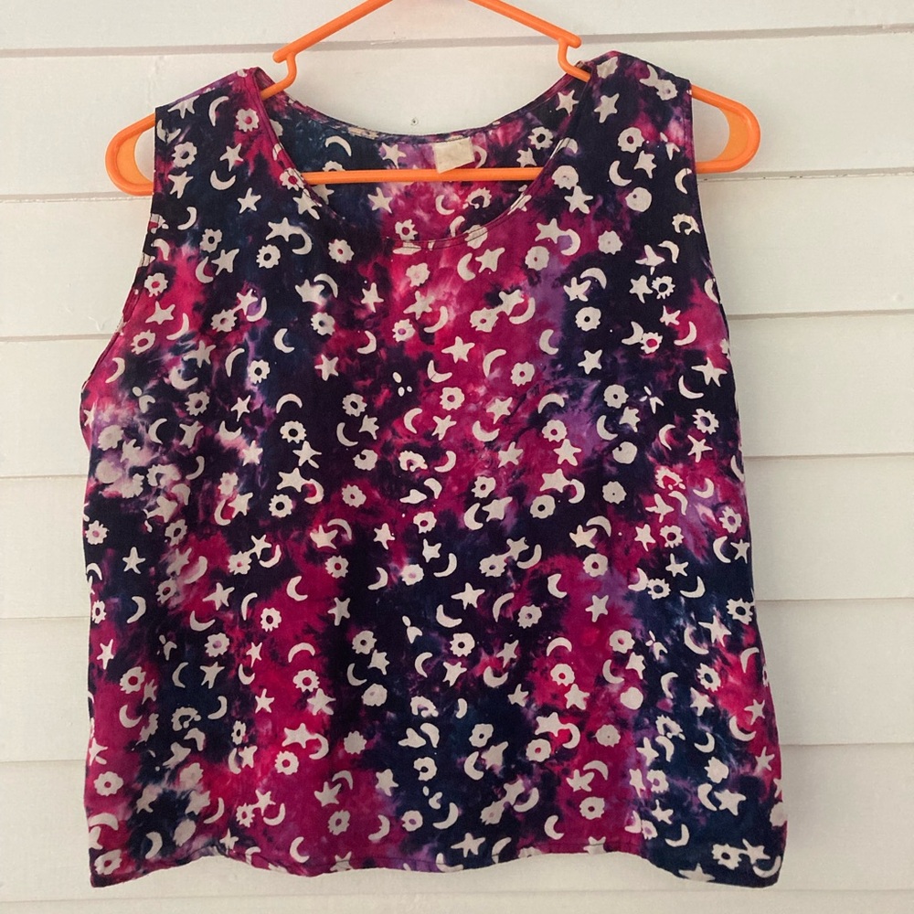Sun, Moon & Stars Crop Tank Size Small